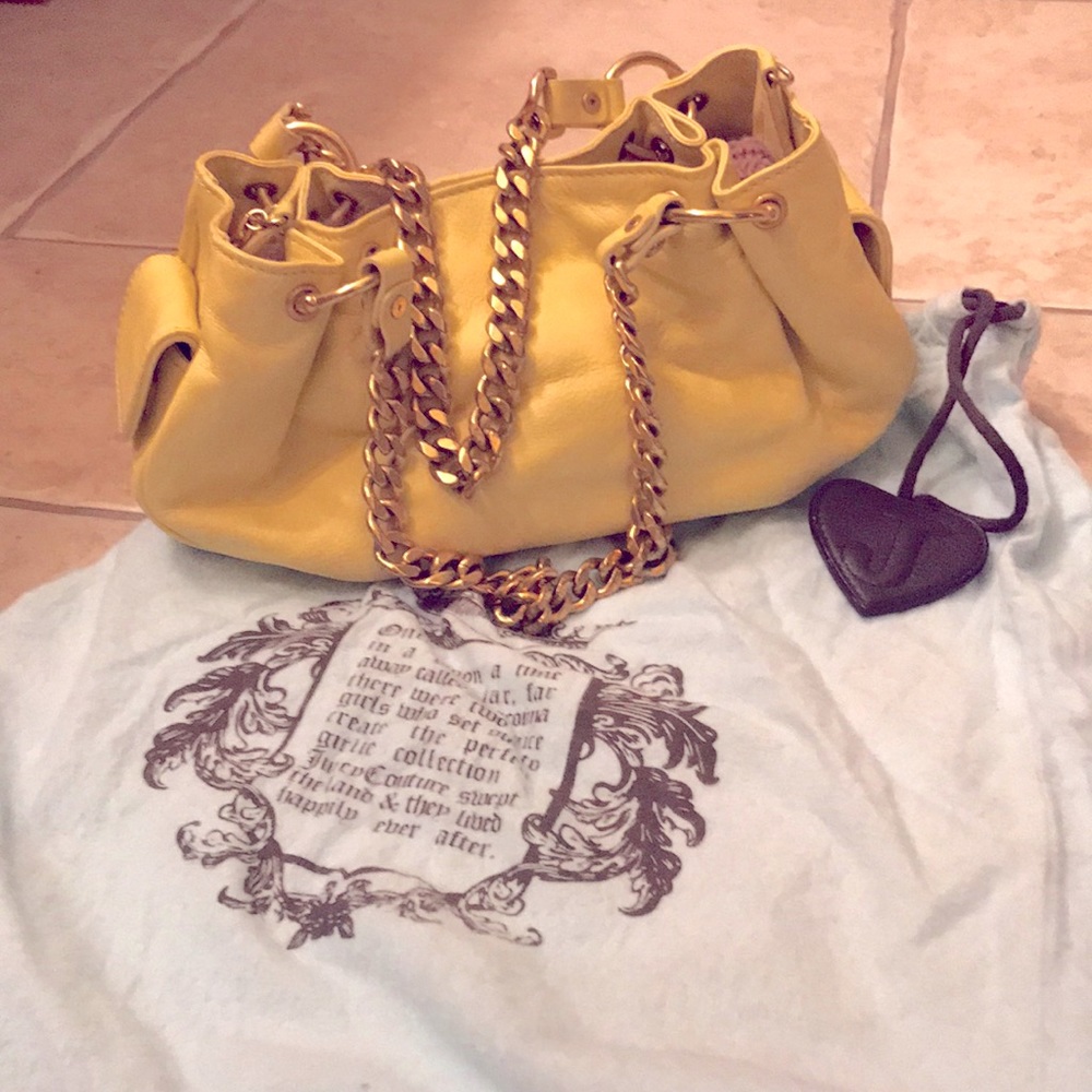 Juicy couture light yellow leather small bag
